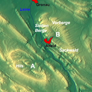 Der Sackwald bei Alfeld als Teil der Sackmulde (B)