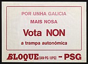 Propaganda do PSG pedindo o non no referendo do estatuto de autonomía, 1980.