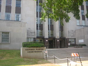 Lower view of Rapides Parish Courthouse in Alexandria