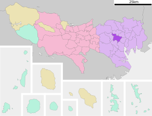 Lage Shinjukus in der Präfektur