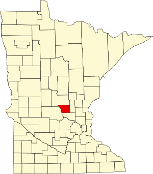 Map of Minnesota highlighting Benton County