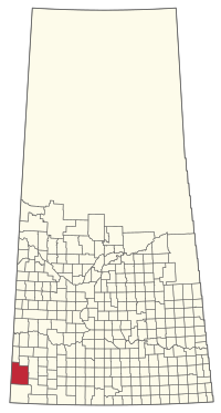 Location of the RM of Maple Creek No. 111 in Saskatchewan