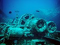 Train parts visible on the wreck of the SS Thistlegorm