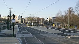 Overzichtsfoto van de perrons richting Montgomery en Roodebeek.