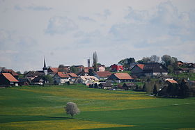 Ansicht von Mézères, von Villaz-Saint-Pierre aus aufgenommen