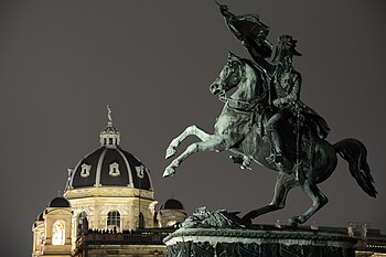 10. Archduke Charles monument and the dome of the Naturhistorisches Museum in Vienna, Austria Photograph: GuentherZ Licensing: CC-BY-SA-3.0-at