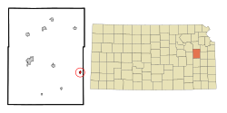 Location within Osage County and Kansas