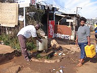 Communal tap (standpost) for drinking water in Soweto, Johannesburg, South Africa