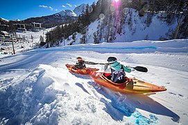 Compétition de Kayak sur neige au front de neige de Vars.jpg