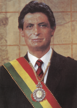 Jaime Paz Zamora vuonna 1989.