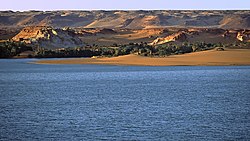 The shore of Lake Chad on the coast of the Lac region