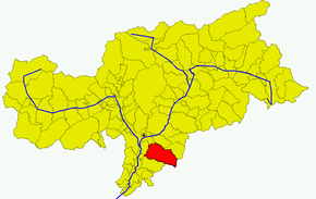 Poziția comunei în cadrul provinciei