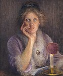 Sous la lampe, portrait de Madeleine Zillhardt par Louise Catherine Breslau.