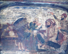 Panel 3: Bidhi Chand returns the stolen horses to Guru Hargobind