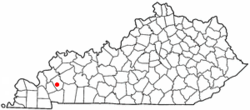 Location of Princeton, Kentucky