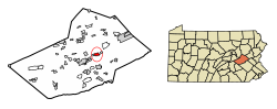 Location of New Philadelphia in Schuylkill County, Pennsylvania.