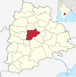 Location of Siddipet district in Telangana