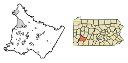 Location of Donegal in Westmoreland County, Pennsylvania.