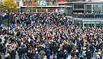 #metoo-manifestationen på Sergels torg i Stockholm den 22 oktober 2017