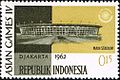 Stadion Utama pada prangko peringatan Asian Games 1962.