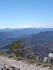 Chain of the Pyrenees seen from the Pech de Bugarash