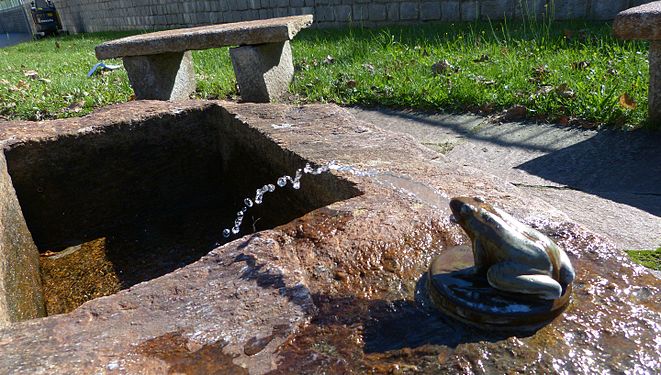 Stone fountain in Faido, Switzerland