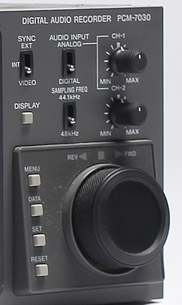 File:Recording controls and jog dial on Sony PCM-7030 professional DAT recorder.jpg