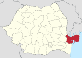 Locatie van district Tulcea in Roemenië