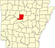 Map of Arkansas highlighting Conway County