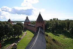 Vista del Cremlino di Novgorod