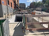 Construction of the new entrance (2021) along rue des Glaïeuls