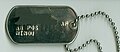 Military ID tag, modern, name and serial number blurred out, designation: HINDU