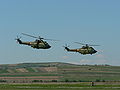 Two IAR 330 Pumas of the 713th Helicopter Squadron taking off