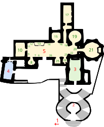 Plan des Komplexes von San Giovanni a Carbonara