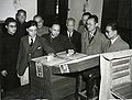 A group of professors of the Jiaotong University of Shanghai casting their votes