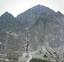 Zleva Lomnický štít, Kežmarský a Malý Kežmarský štít.