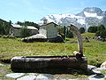 Image 33In the summers the cows are brought up to the high mountain meadows for grazing. Small summer villages such as the one shown in this photograph taken in Savoy are used. (from Alps)