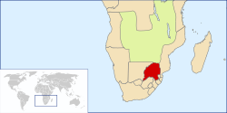 הרפובליקה הדרום-אפריקאית ב-1890 (באדום)