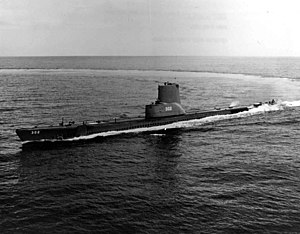 Sabalo (SS-302) after conversion to a "Fleet Snorkel" type in 1952.