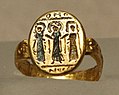 Byzantine wedding ring, 7th century AD, also from the Louvre]]