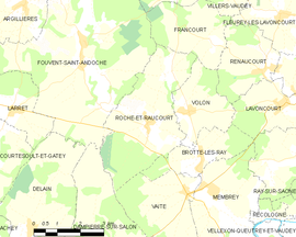 Mapa obce Roche-et-Raucourt