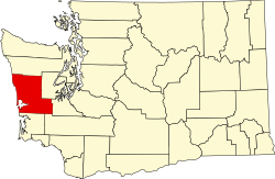 Karte von Grays Harbor County innerhalb von Washington