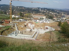 Le chantier de la piscine.