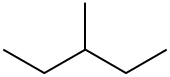 Structuurformule van 3-methylpentaan