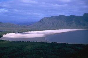 Der See im Jahr 1970 vor dem Bau der Dämme