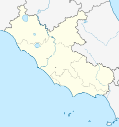 Mapa konturowa Lacjum, w centrum znajduje się punkt z opisem „Capranica Prenestina”