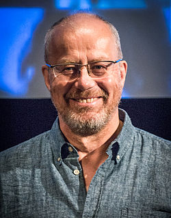 Lennart Jähkel under presentationen av filmen Så ock på Jorden i Filmhuset i Stockholm 2015.