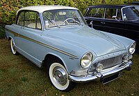 Simca Aronde Monaco 2-door pillarless saloon (P60), promoted in some markets as a hardtop coupé