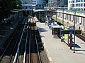 English: Blankenese, head of station and siding Deutsch: Blankenese, Blickrichtung Bahnsteigende und Kehrgleise