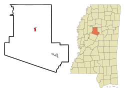 Location of Carrollton, Mississippi